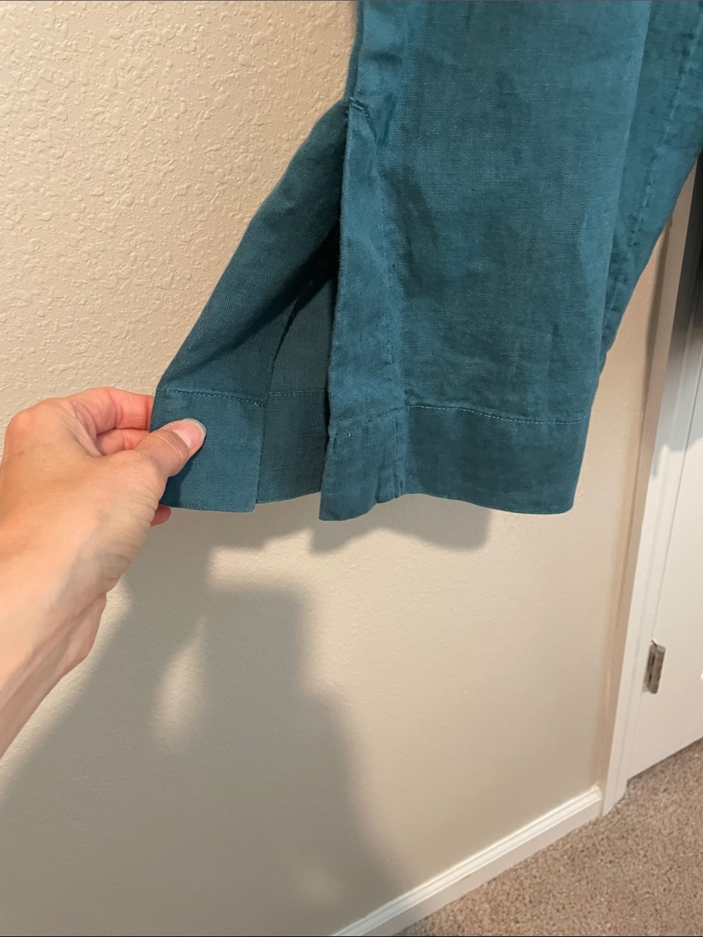 Athleta Teal Wide-Leg Linen Pants - Picture 4 of 7